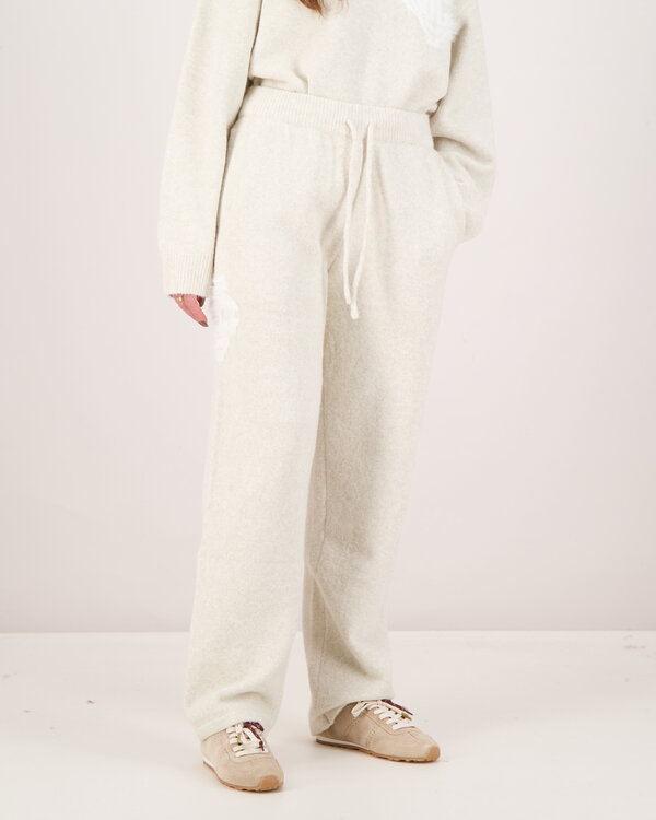 Monogram Flauschige Strickjogginghose Beige