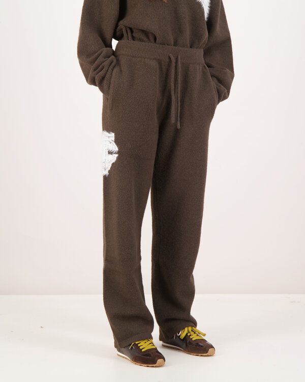 Monogram Flauschige Strickjogginghose Braun