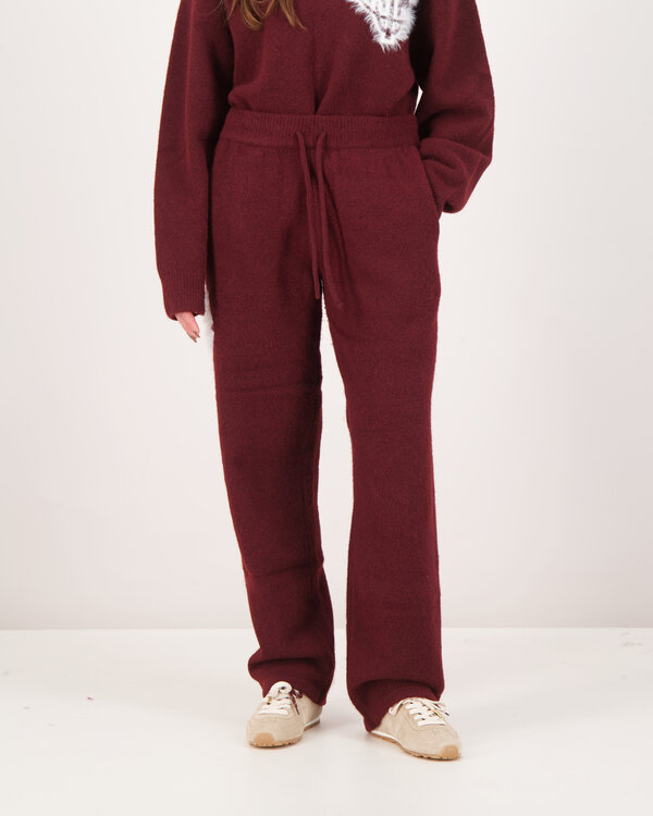 Monogram Fluffy Knit Joggers Bordeaux