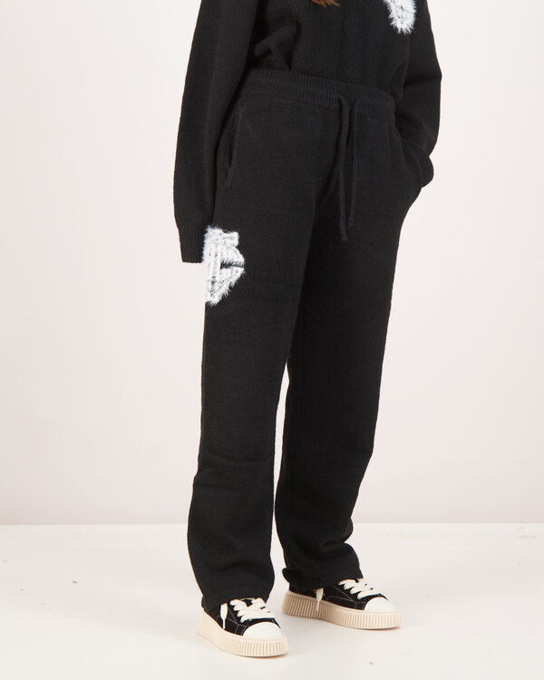 Monogram Flauschige Strickjogginghose Schwarz