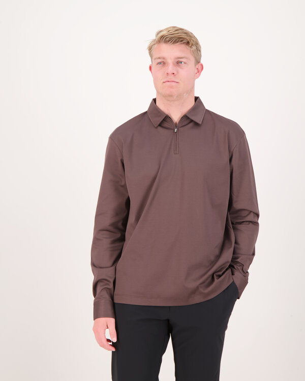 Half Zip Polo Braun