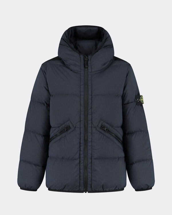 Stone Island Junior 4100017 Short Parka Jacket Navy 4100017 Short Parka Jacket Navy