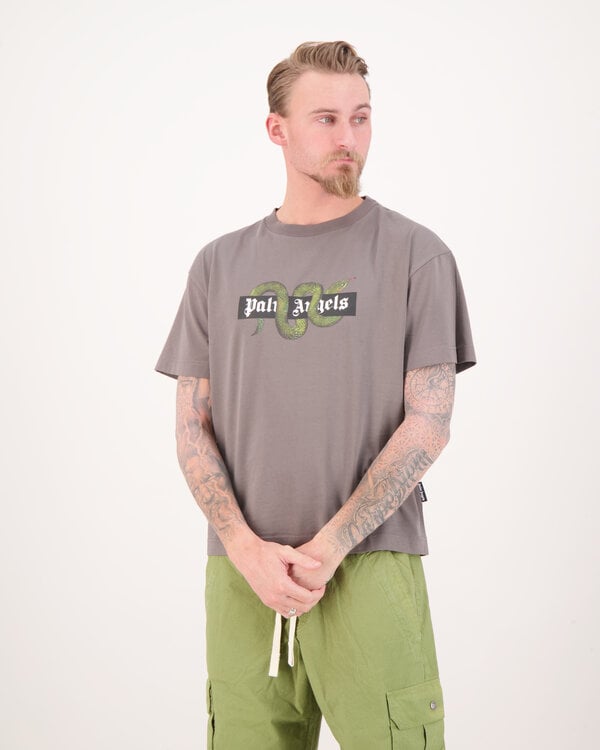 Snake Box Logo Reg T-Shirt Donkergrijs