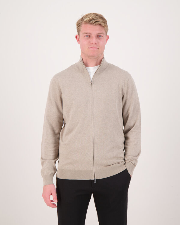 Strickjacke mit durchgehendem Reißverschluss Beige