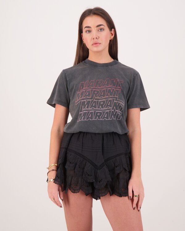 Isabel Marant Etoile Zoeline T-Shirt Zwart Etoile Zoeline T-Shirt Zwart