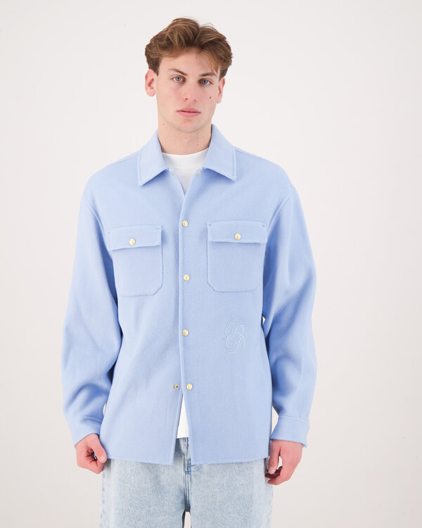 Drôle de Monsieur Surchemise Laine Overshirt Lichtblauw. Surchemise Laine Overshirt Lichtblauw.