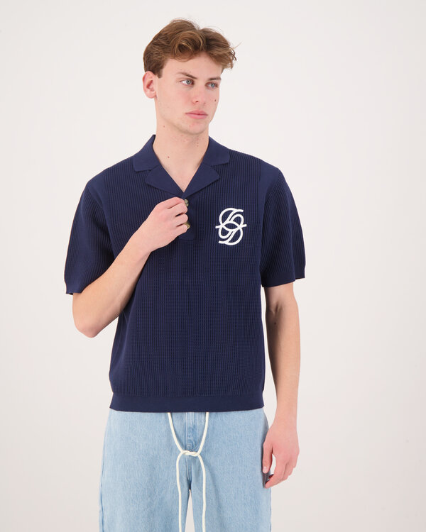 Maille Monogramme Poloshirt Marine