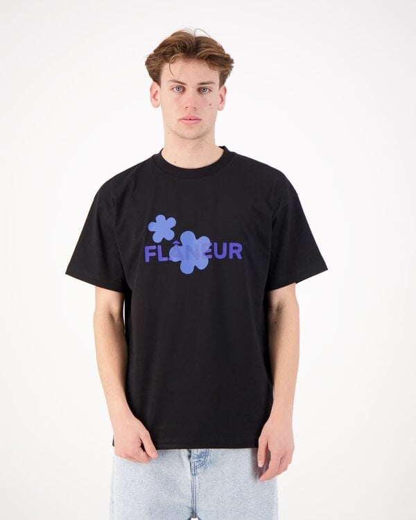 Organic Flower T-Shirt Blauw