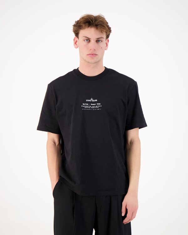 2100001 Organic Cotton Jersey StoneT-Shirt Black.