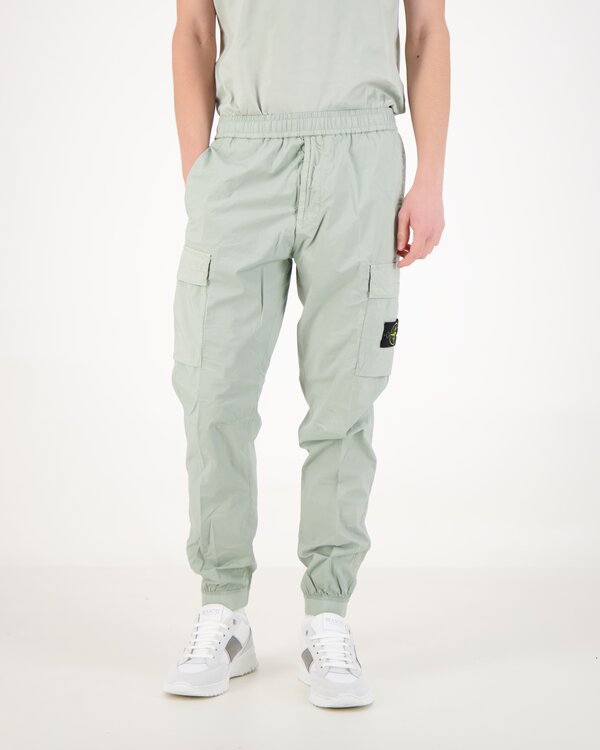 Stretch Cotton Tela Paracadu Cargo Pants Sage
