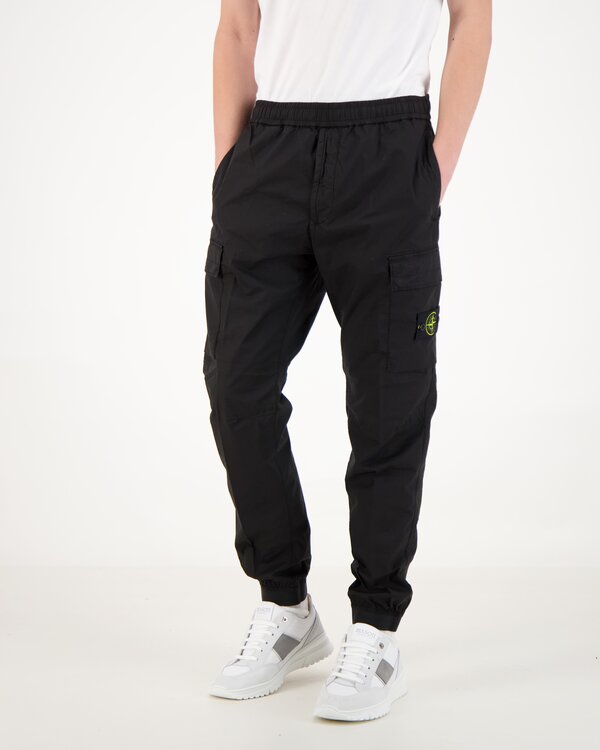 3100031 Stretch Cotton Tela Paracadu Cargo Pants Schwarz