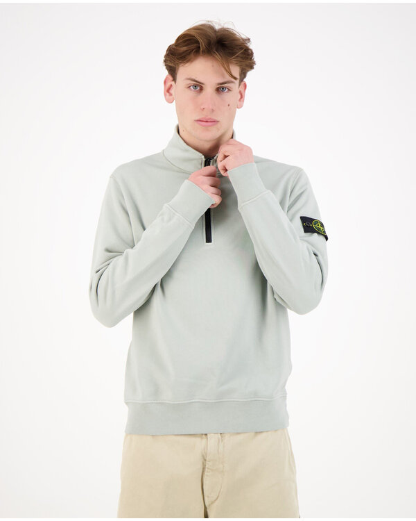 6100070 Organic Cotton Fleece Half-Zip Sage