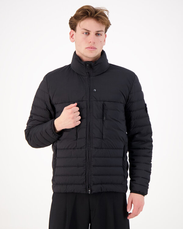 4100106 Seamless Tunnel Nylon Down Jacket Zwart