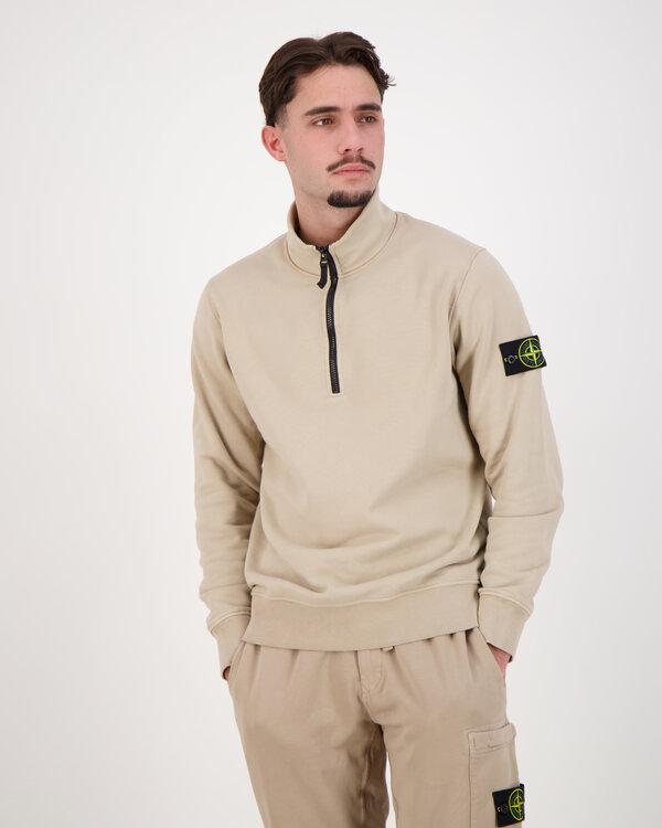 6100070 Organic Cotton Fleece Half-Zip Sand
