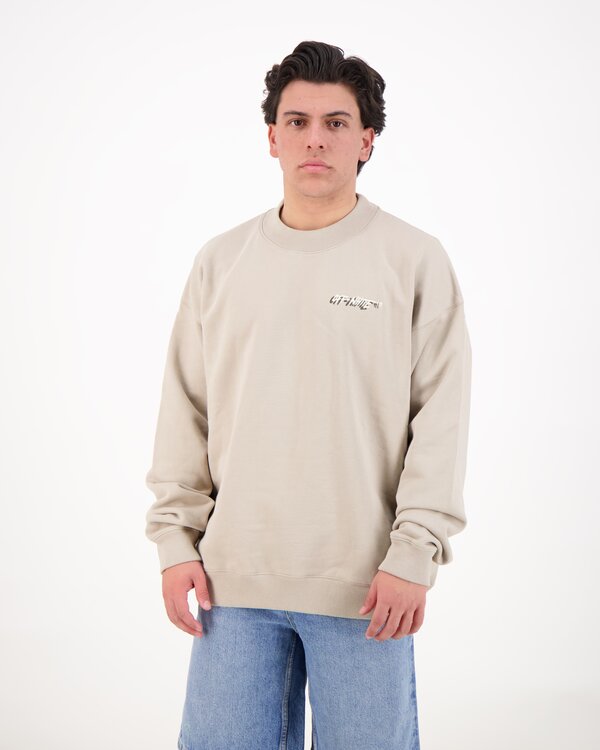 Off Logo Skate Crewneck Grijs