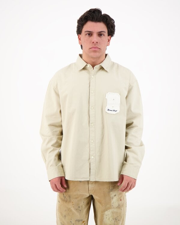 Lange Mouwen Varsity Shirt Beige