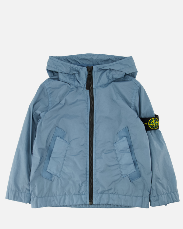 4100003 Crinkle Reps Kurzer Parka Hellblau