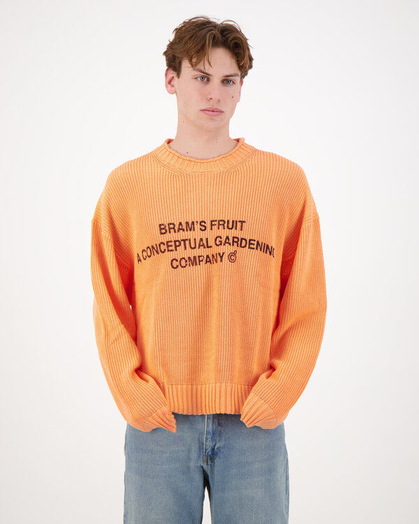 Stamp Knit Sweater Oranje