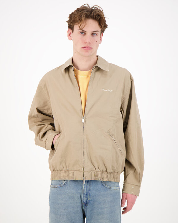 Script Logo Distressed Jacket Sand