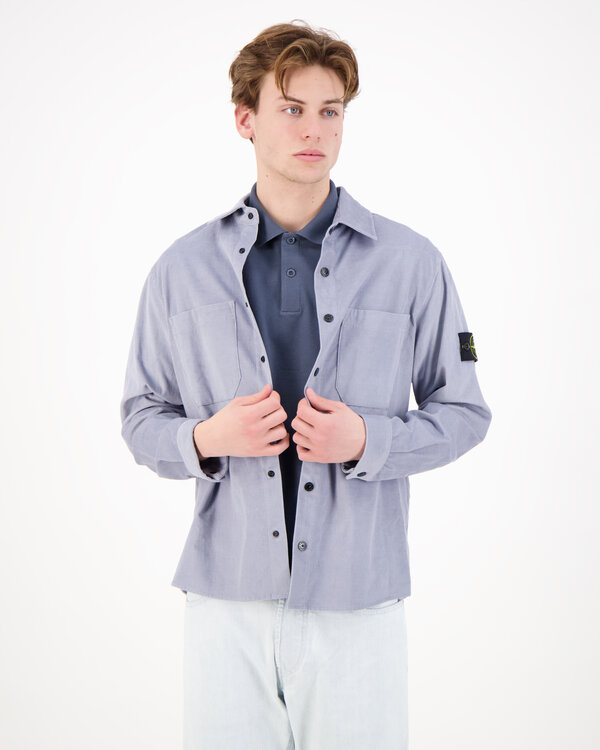 L1S151200040S0144-dbla1200040 Cotton Micro-Corduroy Overshirt Dunkelblau
