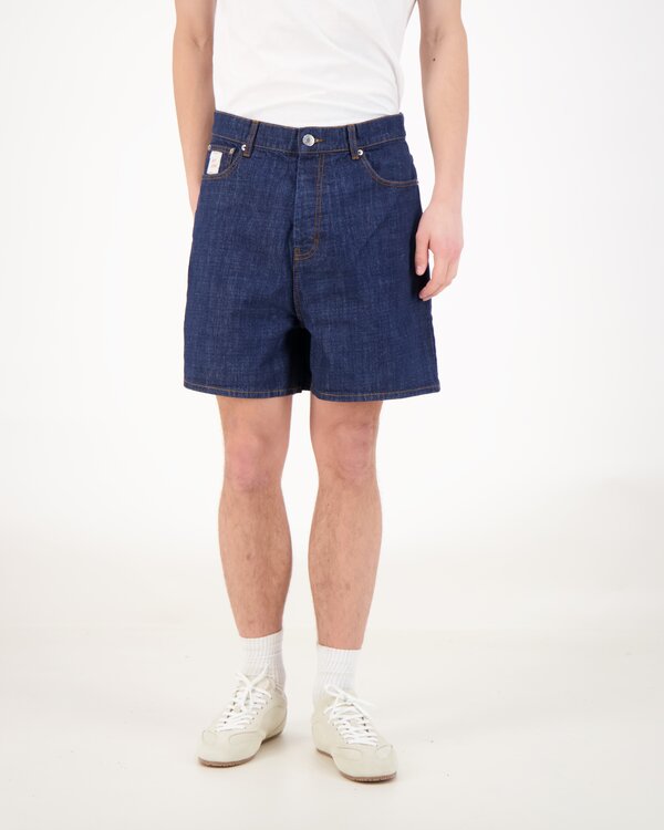 AMI Paris Heritage-label Short Jeans Blue