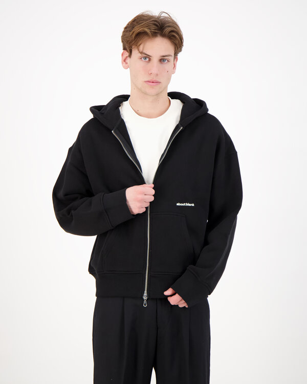 Box Zip Hoodie Zwart