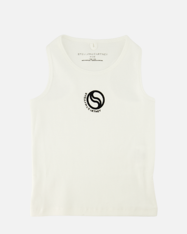 Rib Tanktop Logo Weiß