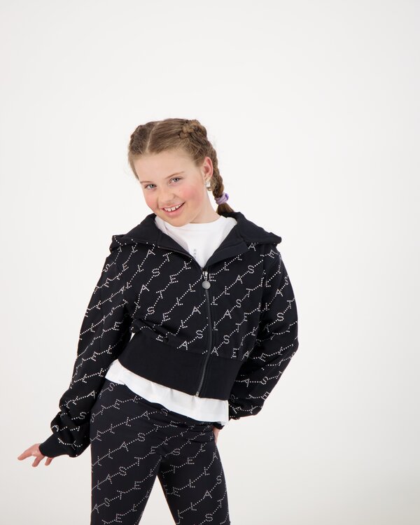 Logo Zip Hoodie Schwarz