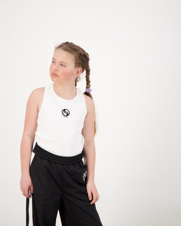 Rib Tanktop Logo Wit