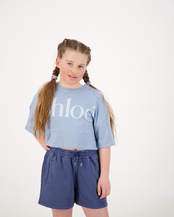 Cropped Logo T-Shirt Blue