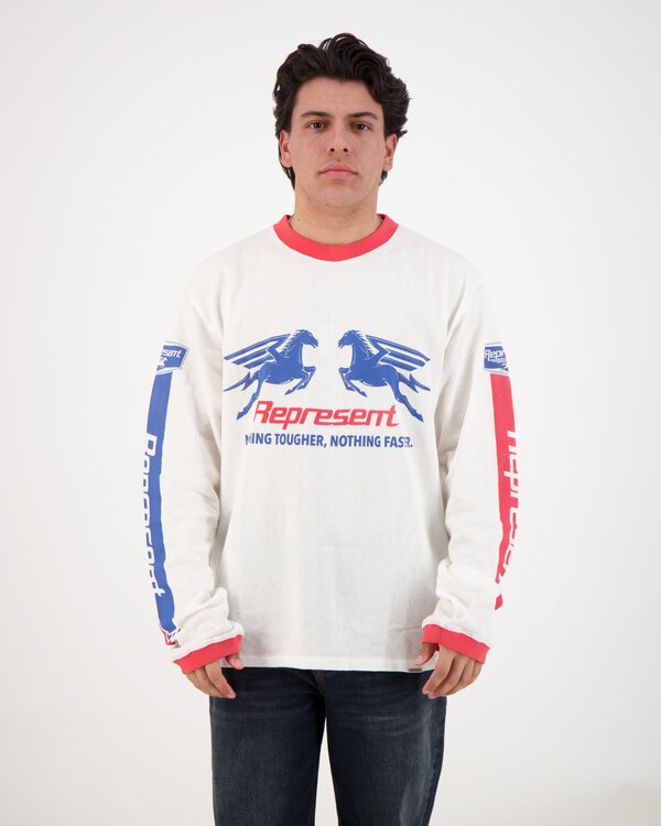 Mesh Pegasus Long Sleeve T-Shirt Wit