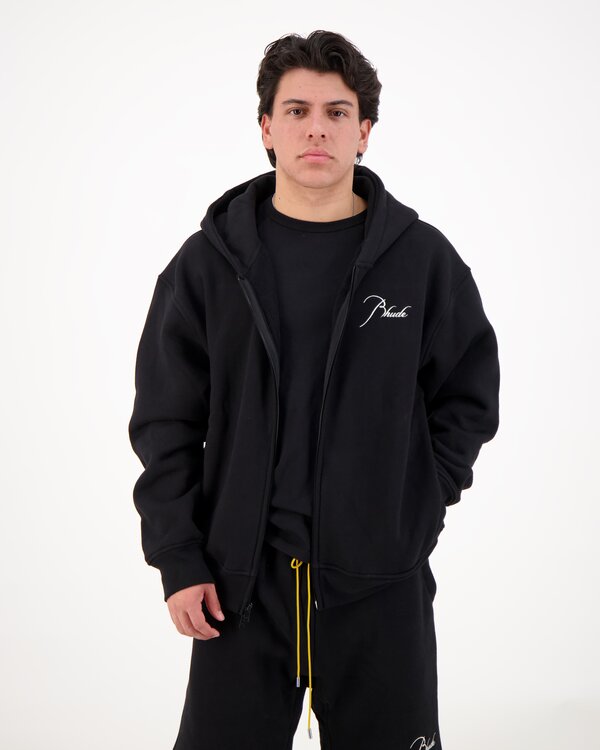 Classique Zip Up Hoodie Schwarz