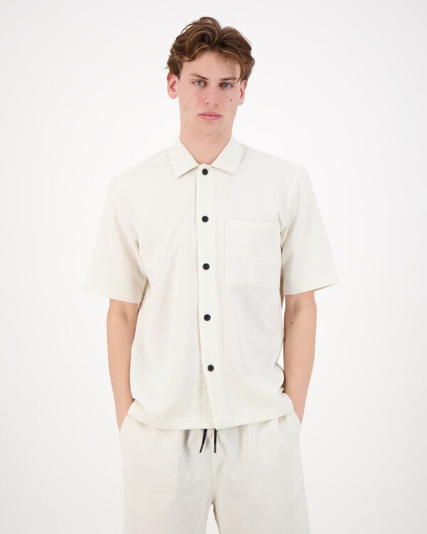 Sunset Monogram SS Relaxed Fit Overshirt Offwhite