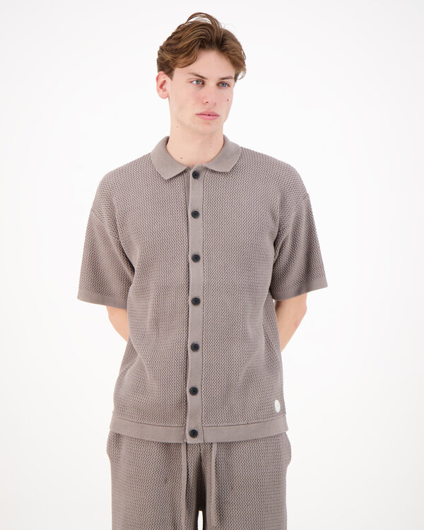Shirt 7 Button SS Brown