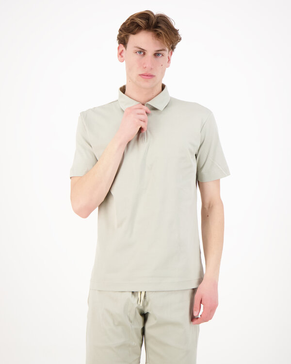 Supima Polo Zip Collar S/S Stone