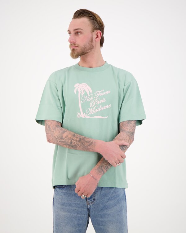 Slogan Palmiers T-Shirt Grün