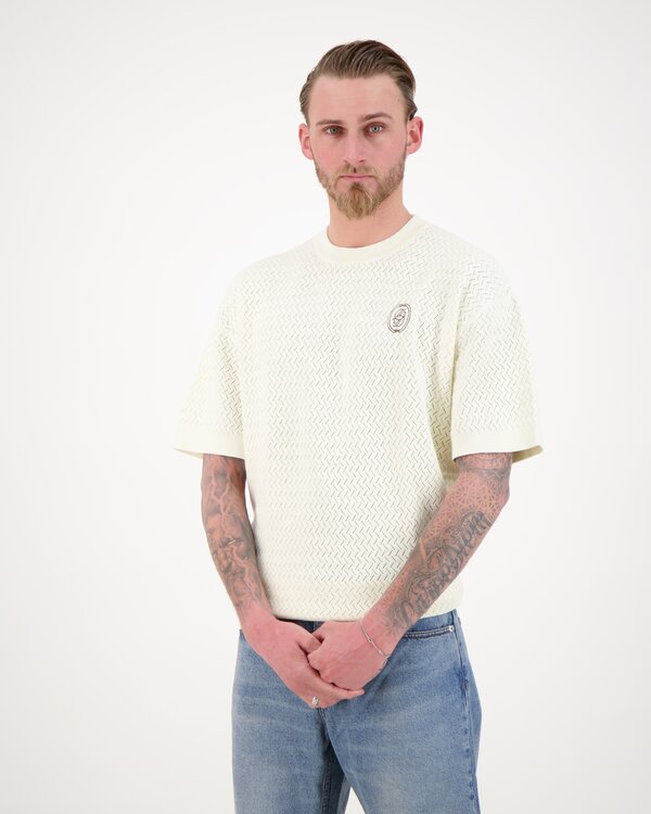 Maille Ajoure D Miroir T-Shirt Offwhite