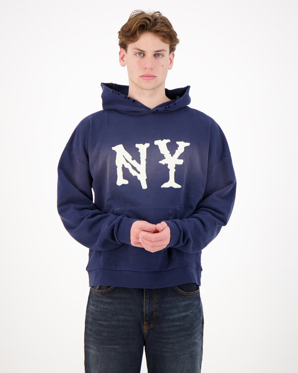 NY Embroidered Kapuzenpullover Marine