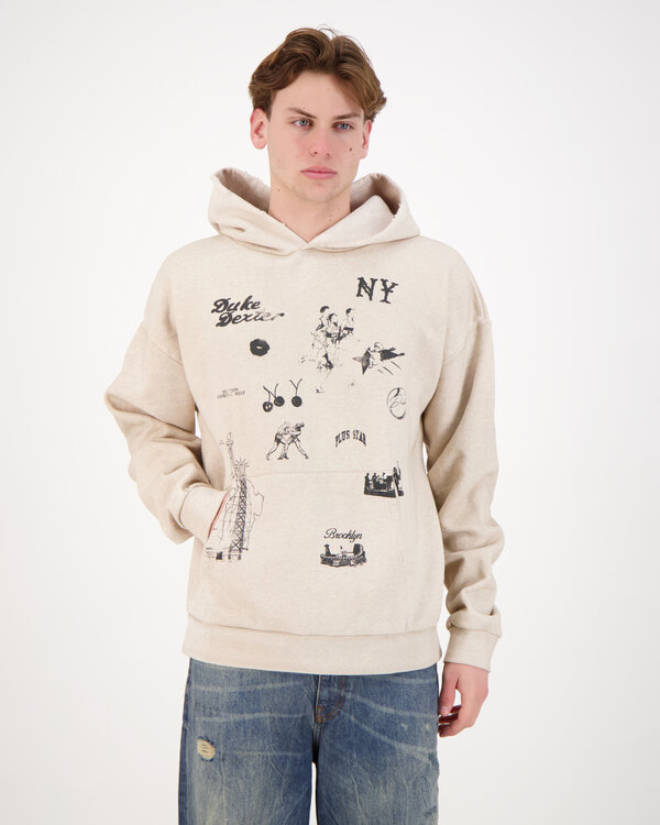 NY Sketch Oat Marl Kapuzenpullover Beige