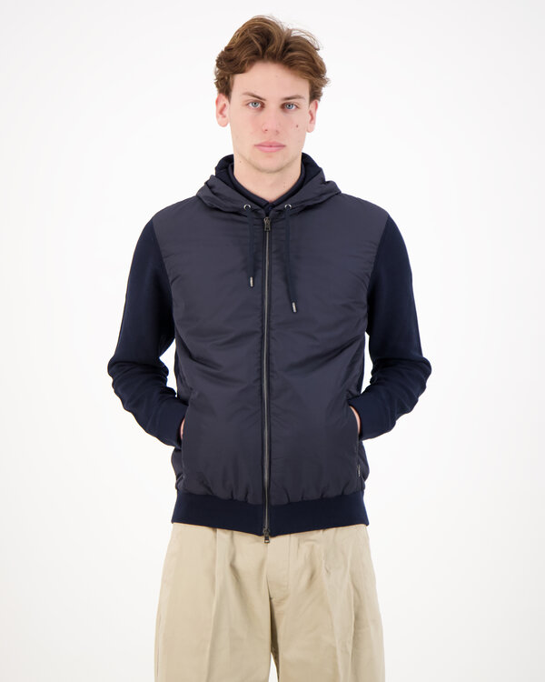 Pique Knit Nylon Jacket Blue