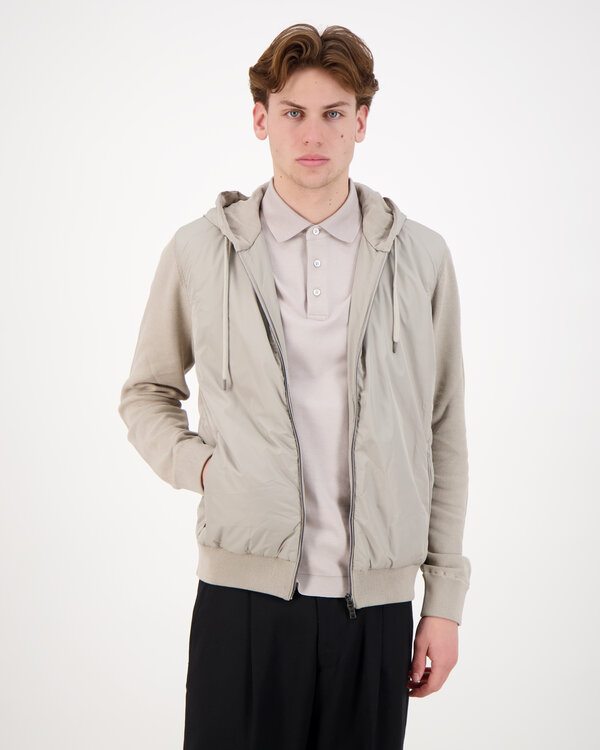 Pique Knit Nylon Jacket Taupe