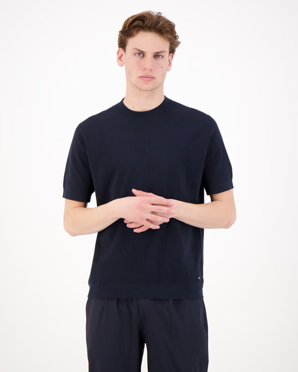 Lance Combed Cotton Knitted T-Shirt Blau