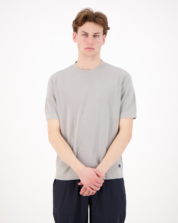 Lance Combed Cotton Knitted T-Shirt Grau