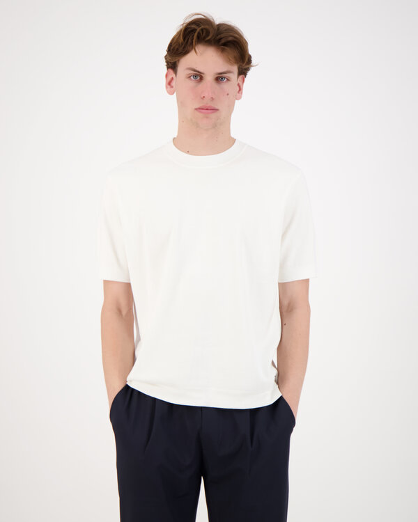 Lance Combed Cotton Knitted T-Shirt Cremefarben