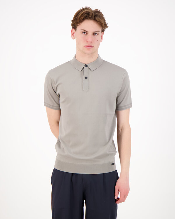 Polo 2 Button SS Grau