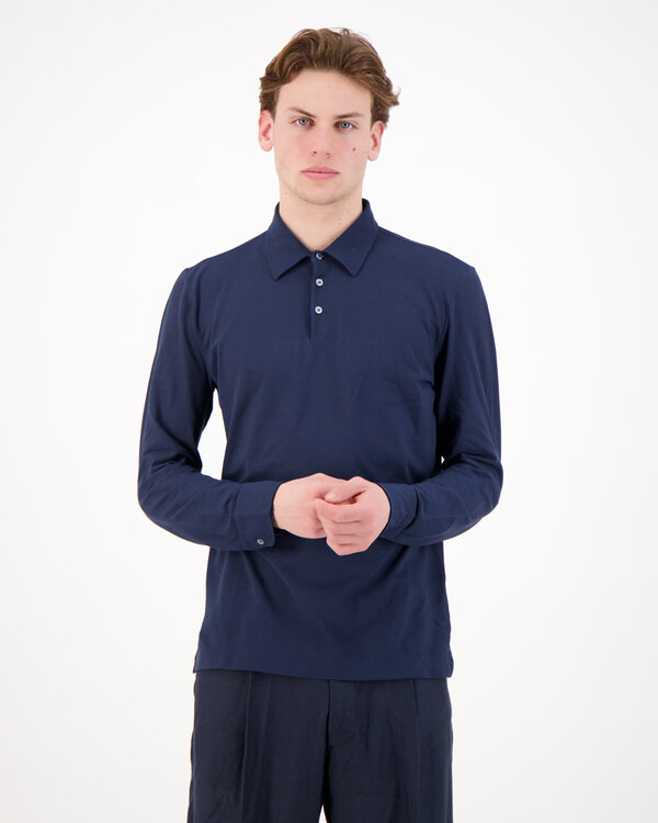 Men's Polo Longsleeve Shirt Blue