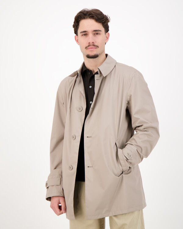 Mens Woven Raincoat Taupe