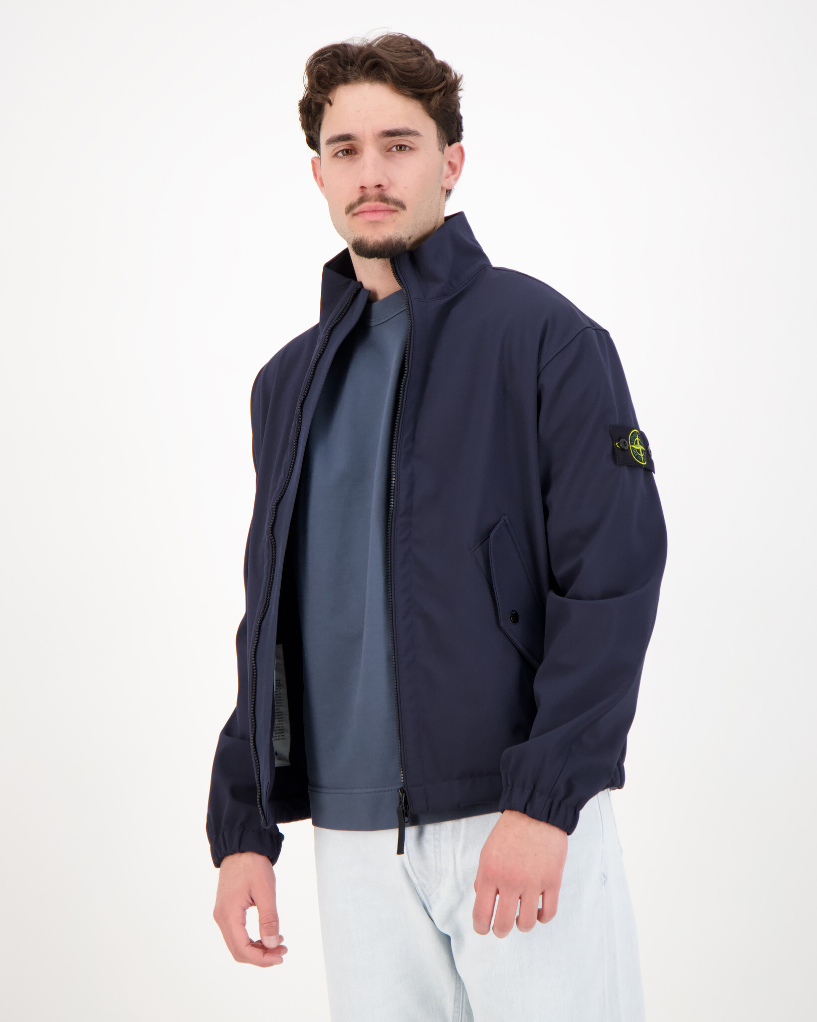 Stone Island 4100022 Light Soft Shell-R Jacket Navy Blue - Beachim
