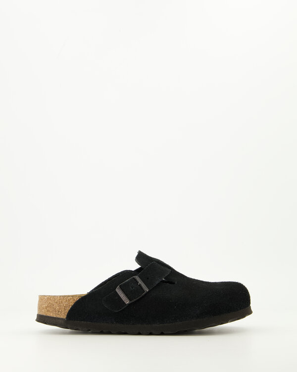 Boston Soft Footbed Suede Leather Zwart