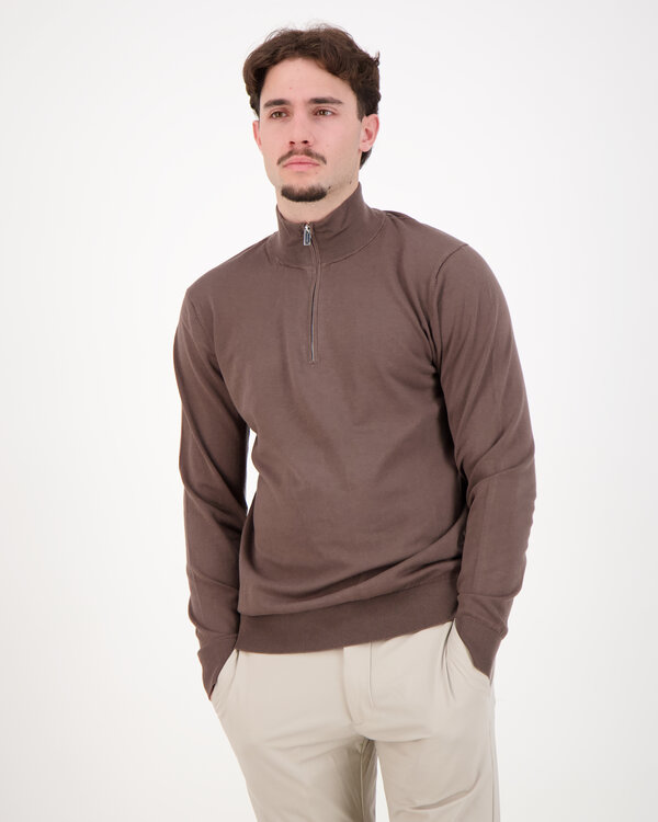 Pullover Half Zip Braun